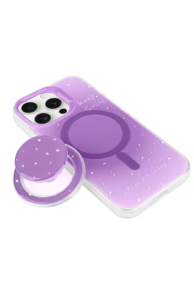 Apple iPhone 15 Pro Kılıf Magsafe Şarj Özellikli Tak-Çıkar Pop Soketli Kapak (Tktok) - Resim 5