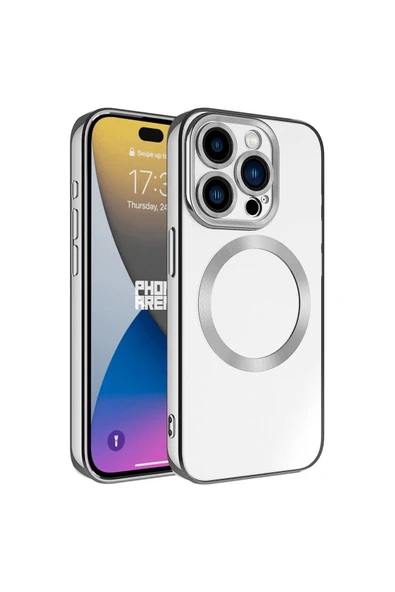 iPhone 15 Pro Max Uyumlu  Kılıf Magsafe Şarj Destekli Kamera Korumalı Kenarları Renkli Kapak (SETRO)
