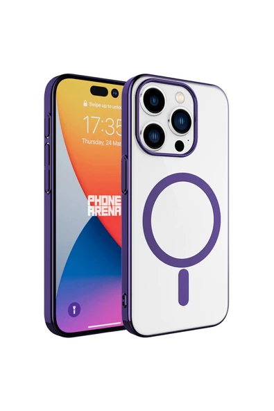 iPhone 15 Pro Max Kılıf Kamera Çıkıntılı Darbe Emici Kenarları Renkli Sert Magsafe Kapak (pixel-mag) - Resim 2