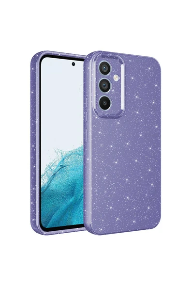 Samsung Galaxy A34 Kılıf Kamera Korumalı Simli Renkli Parlak Silikon Kapak (KOTON) ürün görseli 1