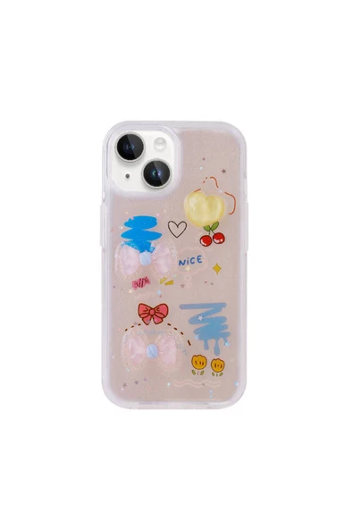 Apple iPhone 15 Kılıf Kabartma Figürlü Parlak Silikon Kapak (z-mini) - Resim 4