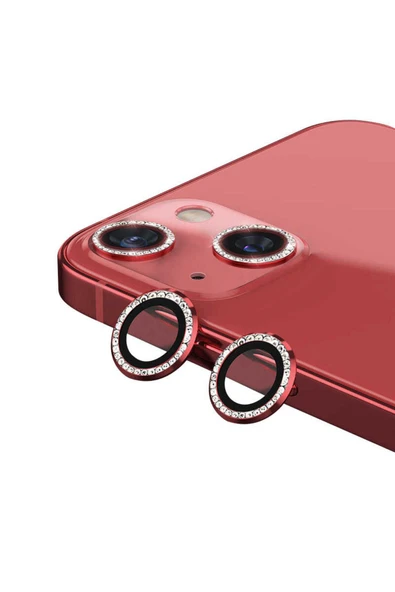 Iphone 13 Mini Kamera Lens Koruyucu Renkli Taşlı Tasarım Kolay Takma Aparatlı (CL-06) - Resim 2