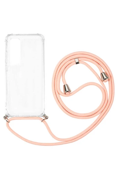 Xiaomi Mi Note 10 Lite Kılıf Şeffaf Köşe Korumalı İpli Boyun Askılı Kapak (X-Rop) - Resim 2