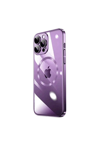 Iphone 14 Pro Kılıf Kamera Lens Korumalı Magsafe Destekli Kenarları Sert Kapak (RİKSOS-MAG) - Resim 2