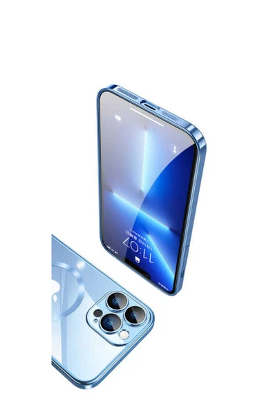 Iphone 13 Pro Kılıf Kamera Lens Korumalı Magsafe Destekli Kenarları Sert Kapak (RİKSOS-MAG) - Resim 5