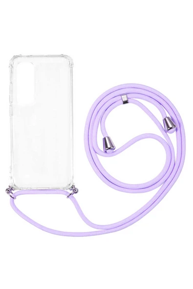 Xiaomi Mi Note 10 Lite Kılıf Şeffaf Köşe Korumalı İpli Boyun Askılı Kapak (X-Rop) ürün görseli 1