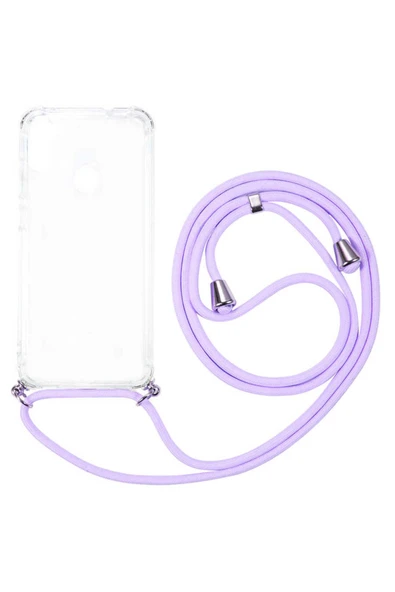 Samsung Galaxy A11 Kılıf Şeffaf Köşe Korumalı İpli Boyun Askılı Kapak (X-Rop) ürün görseli 1