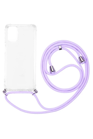 Samsung Galaxy M31S Kılıf Şeffaf Köşe Korumalı İpli Boyun Askılı Kapak (X-Rop) - Resim 2