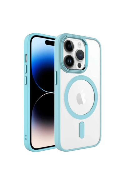 Iphone 14 Pro Max Kılıf Kamera Çıkıntılı Şarj Destekli Renkli Hassas Butonlu Kapak (KROM-MAG) ürün görseli