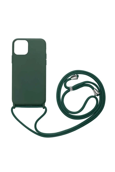 Iphone 12 Pro Max Kılıf Ipli Boyun Askılı Içi Kadife Lansman Yumuşak Silikon Kapak (ROPİ) ürün görseli 1