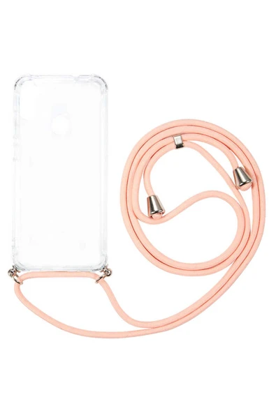 Samsung Galaxy A11 Kılıf Şeffaf Köşe Korumalı İpli Boyun Askılı Kapak (X-Rop) - Resim 2