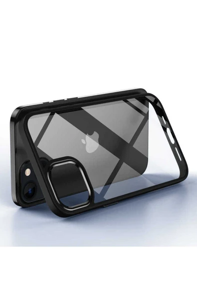 Iphone 12 Pro Max Kılıf Kenarları Parlak Arkası Şeffaf Hassas Butonlu Renkli Kapak (KROM) - 3