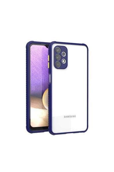 Samsung Galaxy A32 4G Kılıf Köşe Ve Kamera Korumalı Arkası Şeffaf Renkli Tuşlu Silikon Kapak (KAFF) - Resim 2