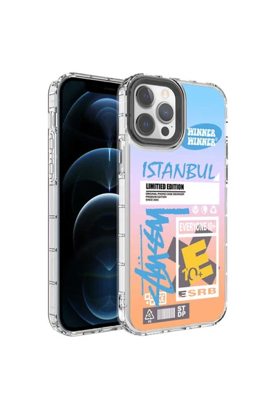 Iphone 14 Pro Kılıf Kamera Korumalı Desenli Renkli Sert Parlak Silikon Kapak (KORN) ürün görseli