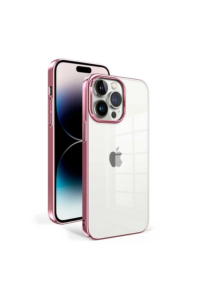 Iphone 14 Pro Kılıf Kamera Çıkıntılı Sert Arkası Şeffaf Renkli Transparan Kapak (SUN) - Resim 2