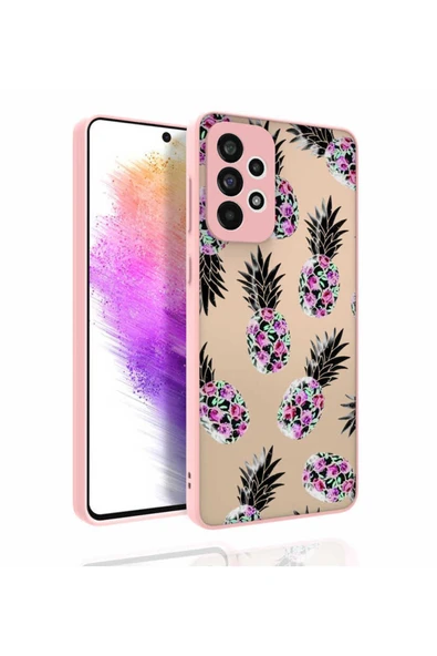 Samsung Galaxy A73 Kılıf Kabartmalı Kamera Korumalı Desenli Darbe Emici Renkli Kapak (Nora) - Resim 2