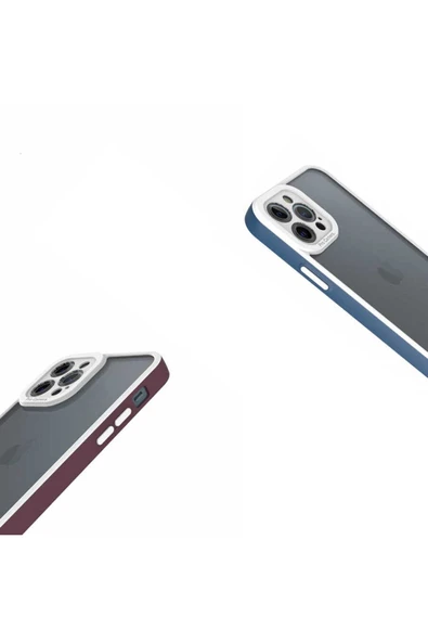 Iphone 12 Pro Max Kapak Mat Yüzeyli Kamera Korumalı Renkli Silikon Kılıf (MİMA) - Resim 4