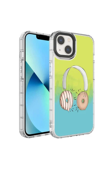 Iphone 14 Kılıf Kamera Korumalı Desenli Renkli Sert Parlak Silikon Kapak (KORN) - 2