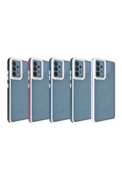 Samsung Galaxy A32 4G Kapak Mat Yüzeyli Kamera Korumalı Renkli Silikon Kılıf (MİMA) - Resim 3