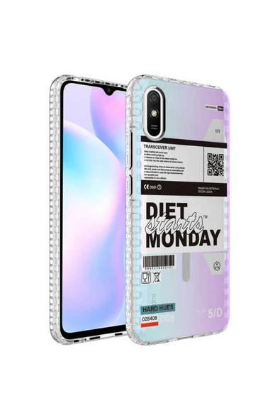 Xiaomi Redmi 9A Kılıf Kamera Çıkıntılı Airbag Kenarlı Darbe Emici Desenli Kapak (ELEGANS)