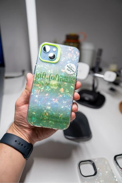 Iphone 11 Kılıf Kamera Çıkıntılı Parlak Renkli Desenli Koruyucu Kapak (MARBELLO)