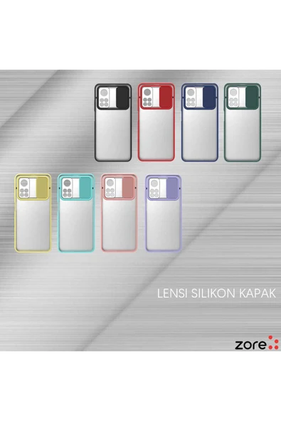 Xiaomi Mi 10T 5G uyumlu  Kılıf Slayt Sürgülü Kamera Korumalı Renkli Silikon Kapak - 4