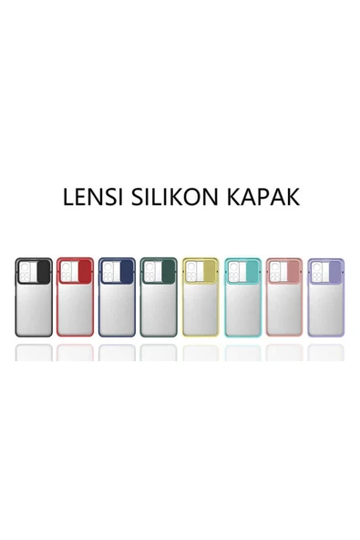 Xiaomi Mi 10T 5G uyumlu  Kılıf Slayt Sürgülü Kamera Korumalı Renkli Silikon Kapak - 3