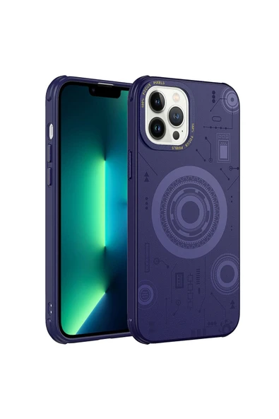 Iphone 12 Pro Max Kılıf Köşe Korumalı Darbe Emici Magsafe Destekli Desenli Kapak (HOT)