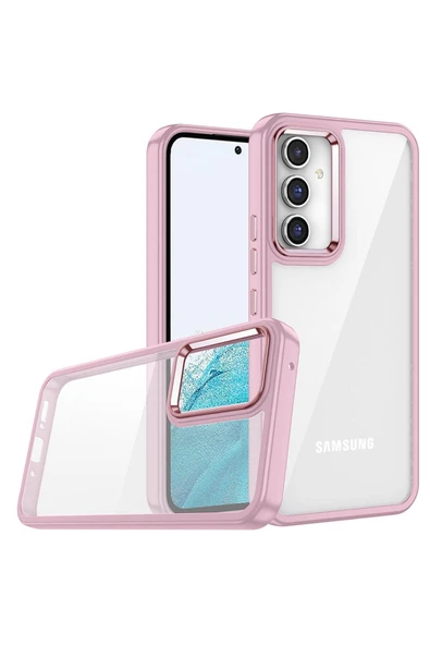 Samsung Galaxy A24 Kılıf Kamera Çıkıntılı Arkası Şeffaf Hassas Tuşlu Renkli Kenarlı Kapak (Flora) ürün görseli 1