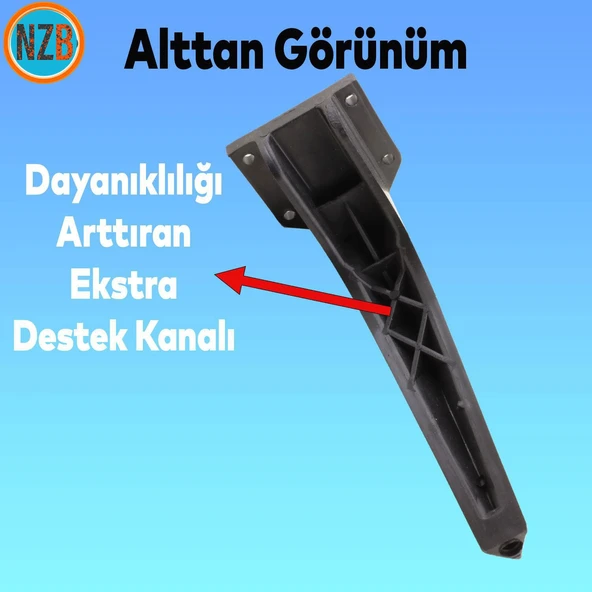 Mobilya Kanepe Sehpa Tv Ünitesi Koltuk Ayağı 16 Cm Siyah Baza Ayakları - Resim 5