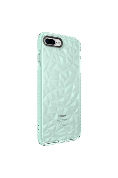 Apple iPhone 7 Plus Kılıf Pramit Desenli Renkli Yumuşak Lüks Silikon Kapak (BUZ)