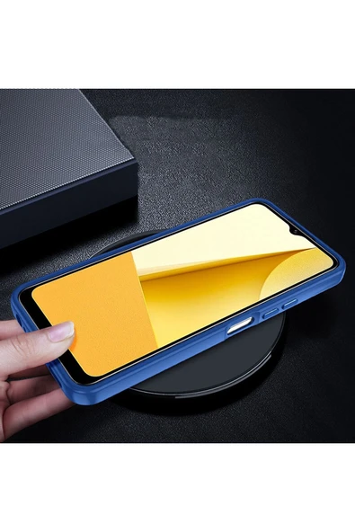 Vivo Y16 Kılıf Kamera Çıkıntılı Arkası Şeffaf Hassas Tuşlu Renkli Kenarlı Kapak (Flora) - Resim 4