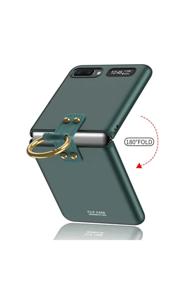 Samsung Galaxy Z Flip Kılıf Mat Dokulu Ultra İnce Yapılı Kapak (Flip Rink) - 4
