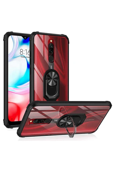 Xiaomi Redmi 8a Kılıf Arkası Şeffaf Kenarları Renkli Yüzüklü Tank Kapak (mola) - 2