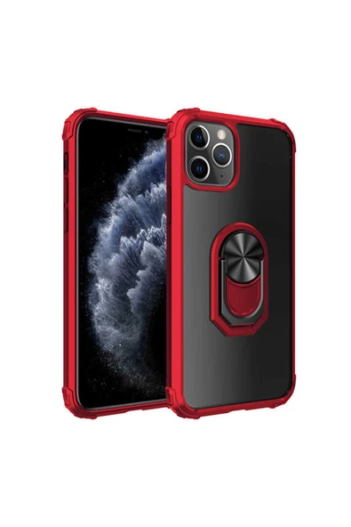 Apple Iphone 11 Pro Kılıf Arkası Şeffaf Kenarları Renkli Yüzüklü Tank Kapak (mola) - 2