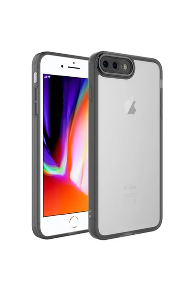 Iphone 7 Plus Kılıf Kamera Korumalı Transparan Renkli Çerçeveli Kapak (POST) - Resim 2