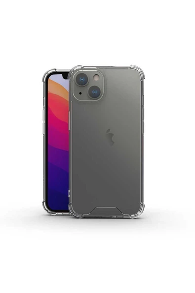 iPhone 13 Mini Kılıf Antishock Darbe Emici Kamera Korumalı Esnek Şeffaf Silikon Kapak/K-ANTİ