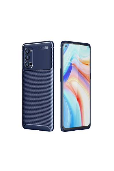 Oppo Reno 4 Pro 5g Kılıf Kamera Çıkıntılı Karbon Fiber Dokulu Renk Atmaz Kapak (negro) - Resim 3