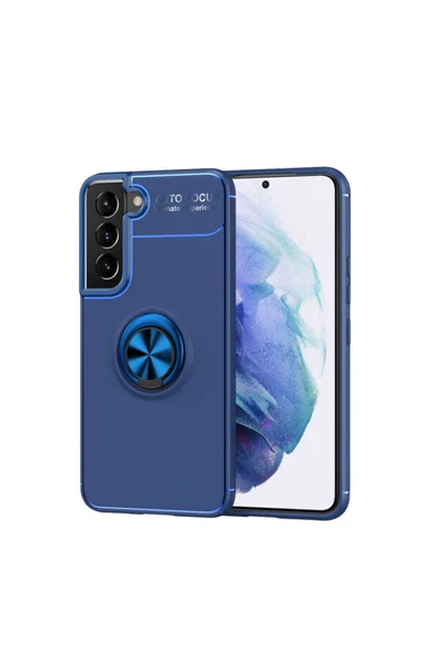 Samsung Galaxy S22 Plus Kılıf Kamera Çıkıntılı Renkli Yüzüklü Standlı Mıknatıslı Kapak (ravel) - Resim 2