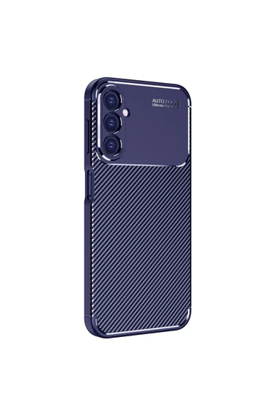 Samsung Galaxy A14 Kılıf Kamera Çıkıntılı Karbon Fiber Dokulu Renk Atmaz Kapak (negro) - Resim 2