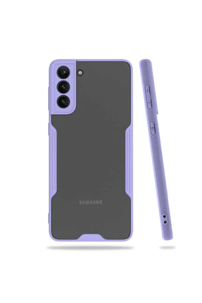 Samsung Galaxy S21 Plus Kılıf Kamera Korumalı Ultra Ince Buzlu Mat Renkli Silikon Kapak(parfe)