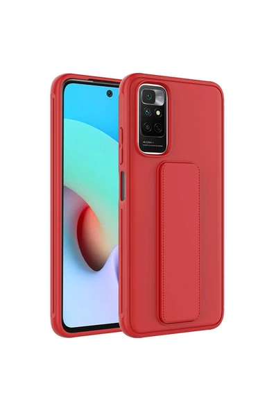 Xiaomi Redmi Note 11 Global Kılıf Standlı Lansman Yumuşak Dokulu Renkli Esnek Silikon Kapak (qstand)