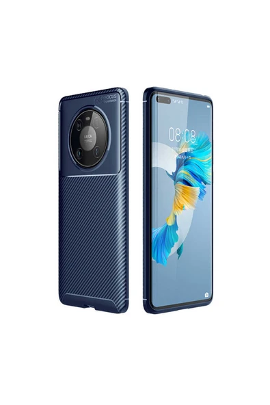 Huawei Mate 40 Pro Kılıf Kamera Çıkıntılı Karbon Fiber Dokulu Renk Atmaz Kapak (negro) - 2