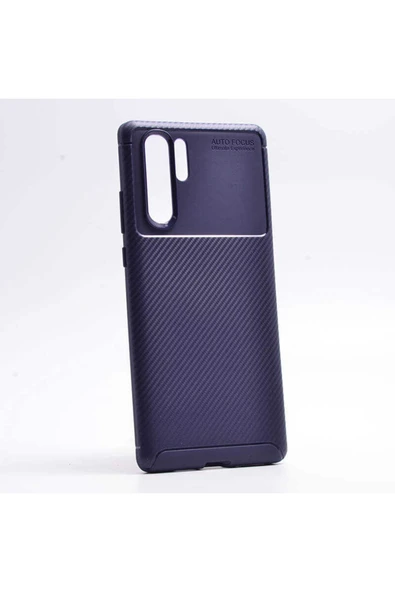 Huawei P30 Pro Kamera Çıkıntılı Karbon Fiber Dokulu Renk Atmaz Koruyucu Kapak (negro)