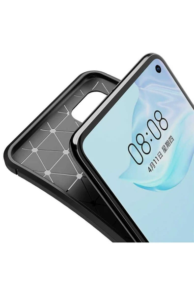Huawei P40 Kılıf Kamera Çıkıntılı Karbon Fiber Dokulu Renk Atmaz Kapak (negro) - 5