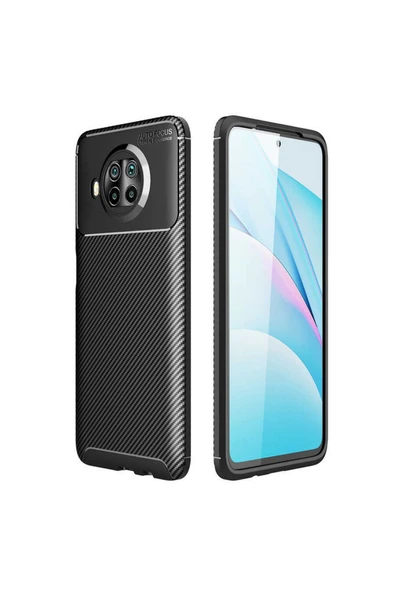Xiaomi Redmi Note 9 Pro Uyumlu  Kılıf Kamera Çıkıntılı Karbon Fiber Dokulu Renk Atmaz Kapak (negro)