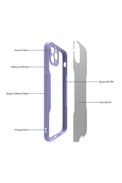 Iphone 11 Pro Max Kılıf Kamera Korumalı Ultra Ince Buzlu Mat Renkli Silikon Kapak(PARFE) - Resim 4