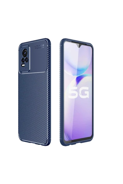 Vivo V21e Kılıf Kamera Çıkıntılı Karbon Fiber Dokulu Renk Atmaz Kapak (negro) ürün görseli 1