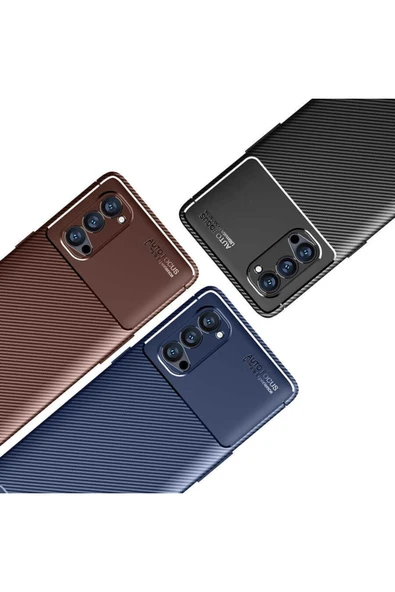 Oppo Reno 4 Pro 5g Kılıf Kamera Çıkıntılı Karbon Fiber Dokulu Renk Atmaz Kapak (negro) - Resim 5