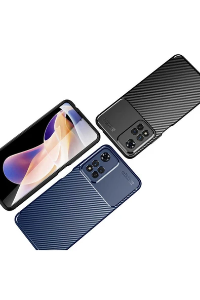 Xiaomi Redmi Note 11 Pro Plus 5g Kılıf Kamera Çıkıntılı Karbon Fiber Dokulu Renk Atmaz Kapak (negro) - 5